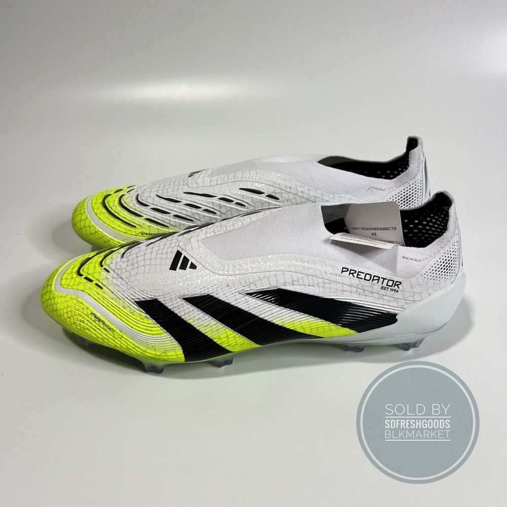 Adidas Predator Elite LL FG Soccer Cleats WhiteWhite/Black/Lemon JI1075 Size 11